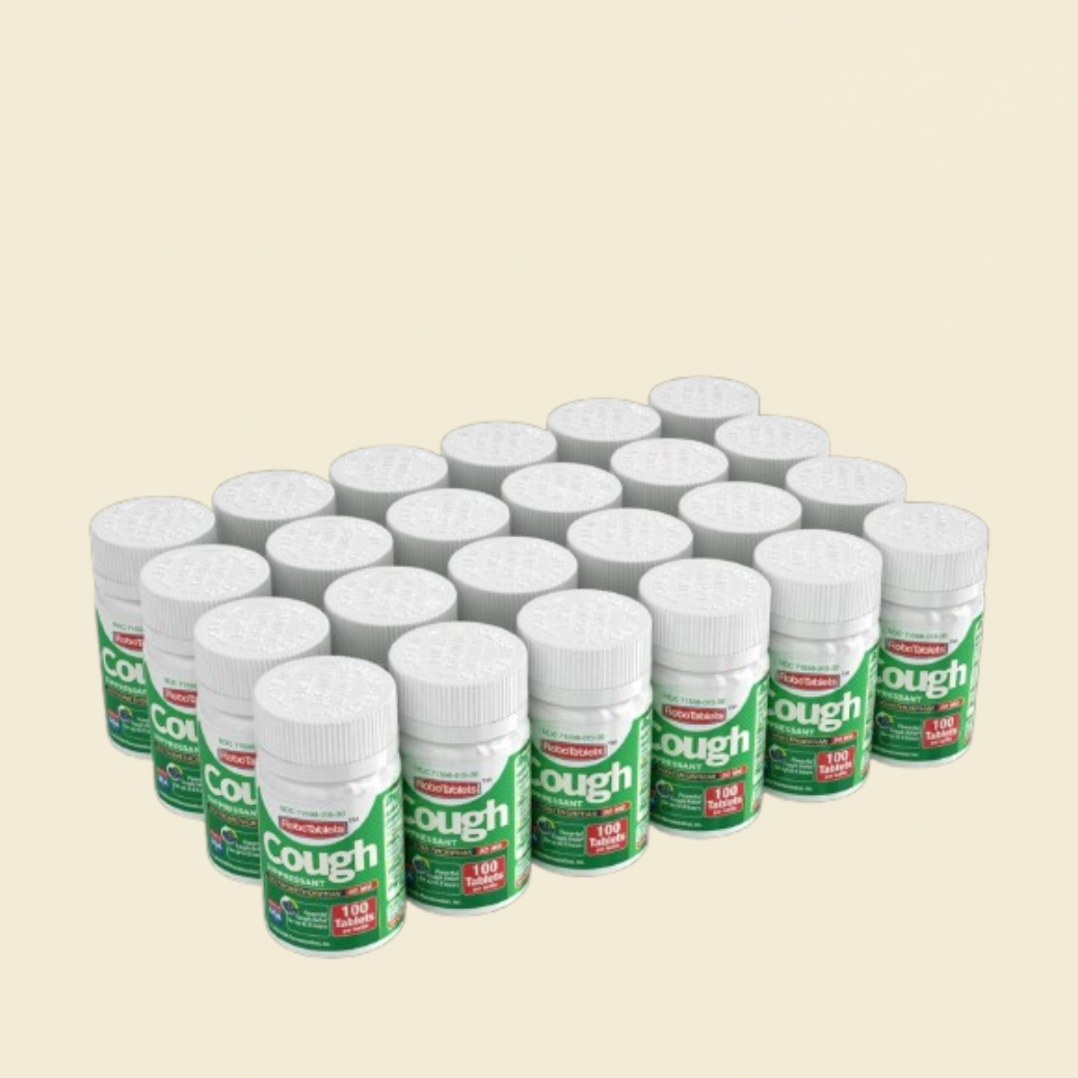 24 Pack RoboTablets Cough Suppressant Tablet 100 Doses Dextromethorphan 30mg