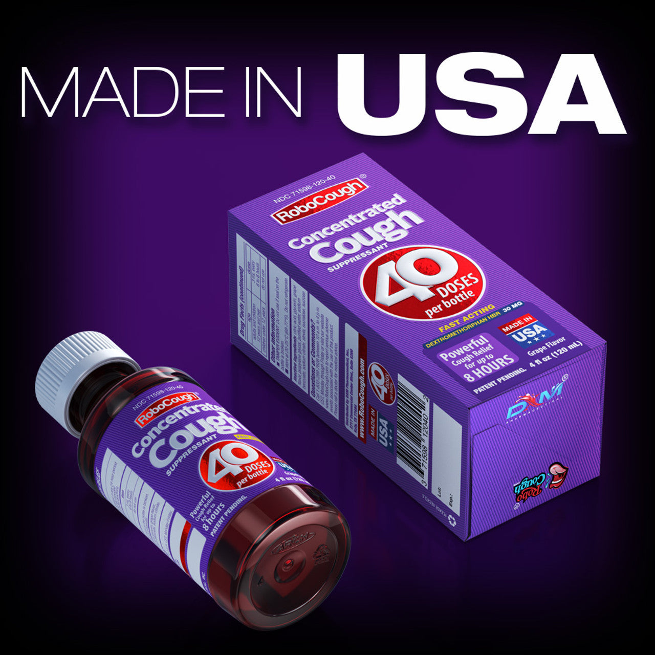 Robocough 2 Pack Grape Flavor Concentrated Cough Suppressant