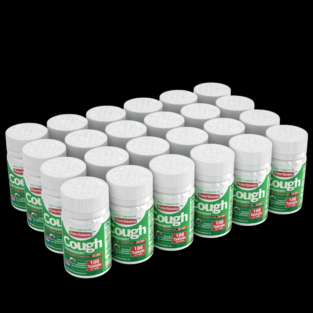 24 Pack RoboTablets Cough Suppressant Tablet 100 Doses Dextromethorphan 30mg