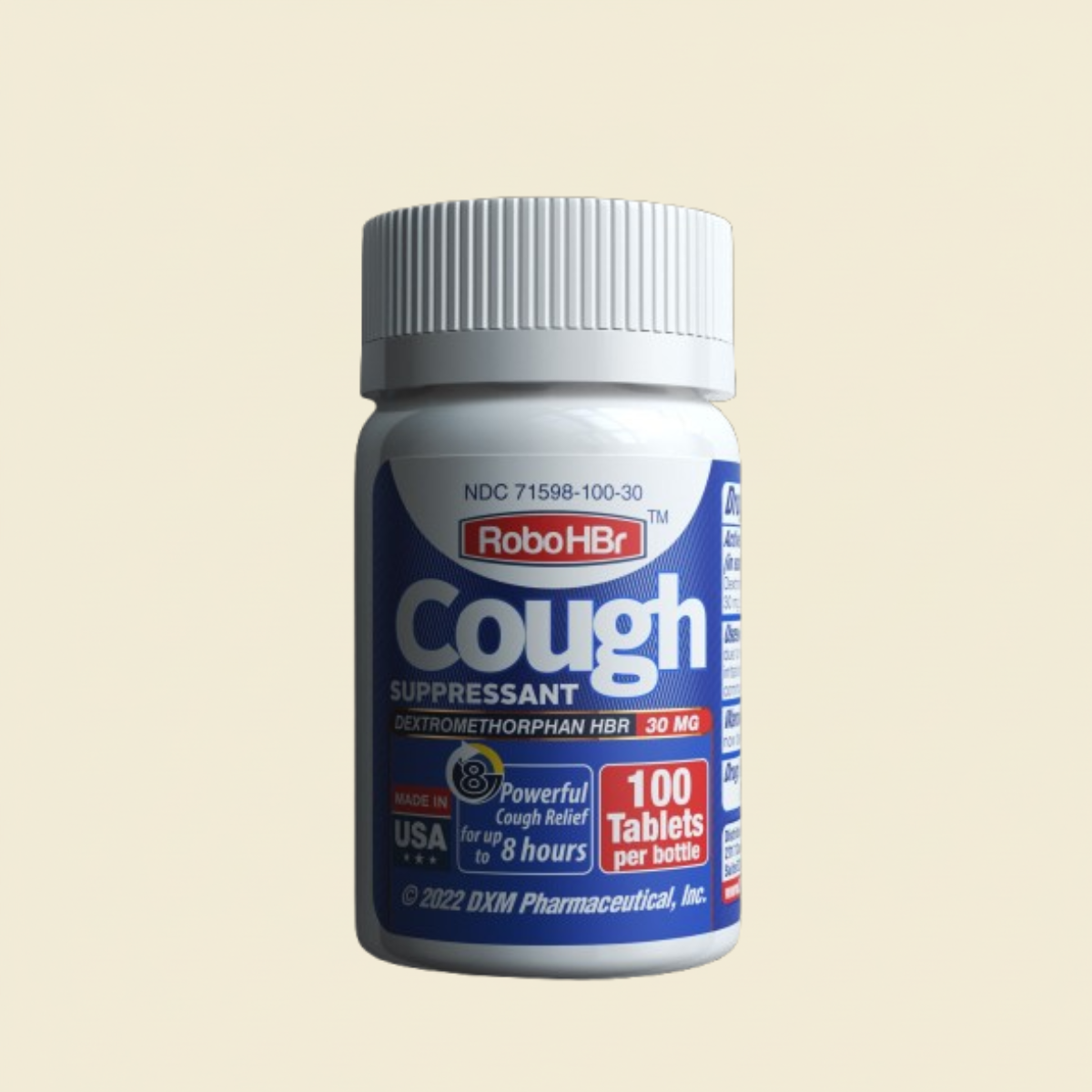 Robohbr Cough Suppressant 100 Tablets Dextromethorphan Hbr 30mg