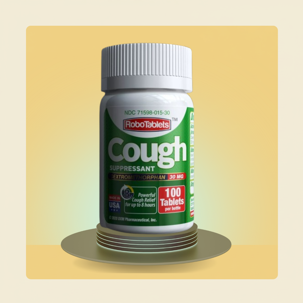 RoboTablets Cough Suppressant 100 Tablets Dextromethorphan 30mg