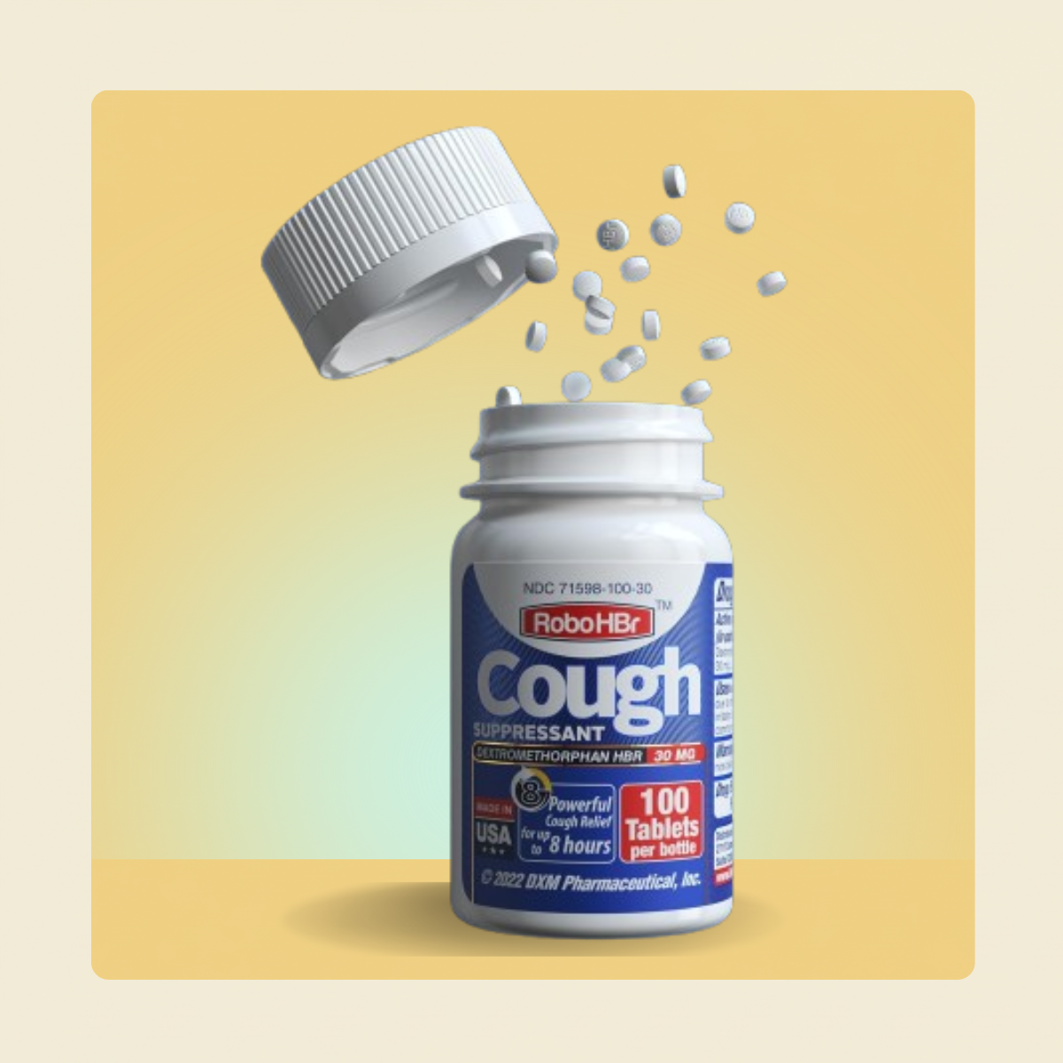 Robohbr Cough Suppressant 100 Tablets Dextromethorphan Hbr 30mg